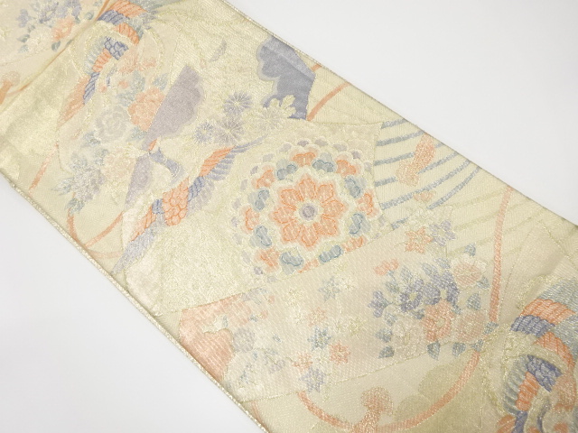 佐賀錦　扇面慶長文織り出し袋帯